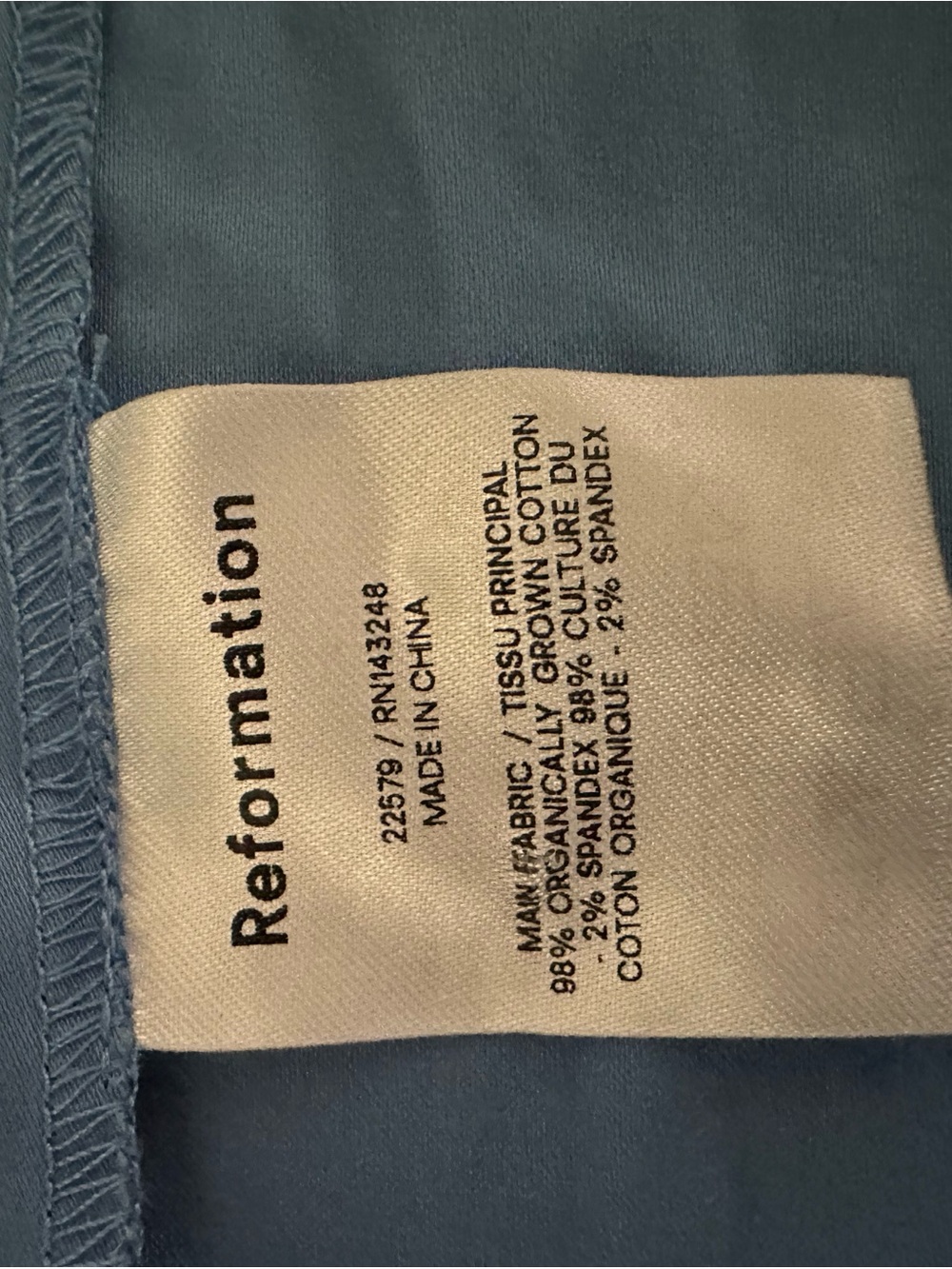 Reformation Jaxley blue long sleeve peplum blouse top size 10 NWT - Picture 8 of 9